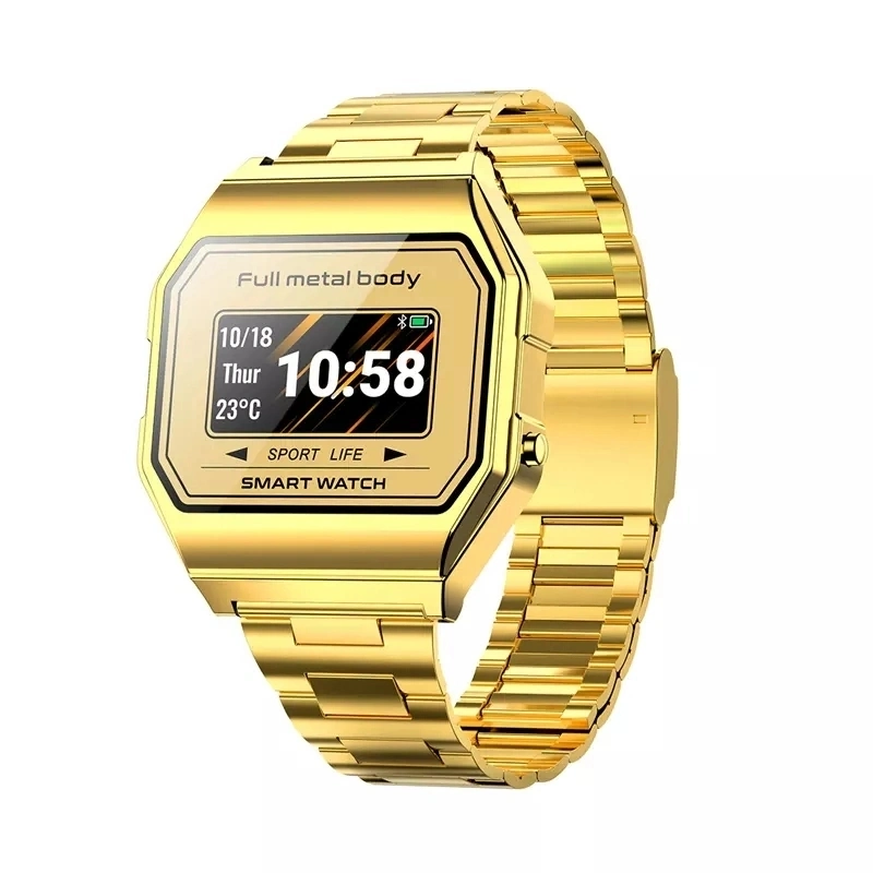 Facyory Price Kw18 New Luxury Gold Watch Fashion Steel Belt Digital Smart Watch GPS Multiple Sports Modes Long Battery Life Smart Watch Kw18