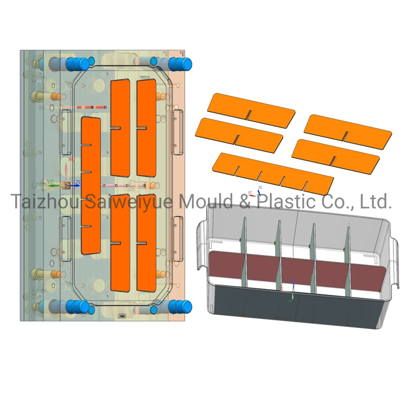 Divide los contenedores vegetales cereales del molde de moldeo de caja de almacenamiento independiente Easy-Taking bebidas nevera organizador molde de inyección de plástico
