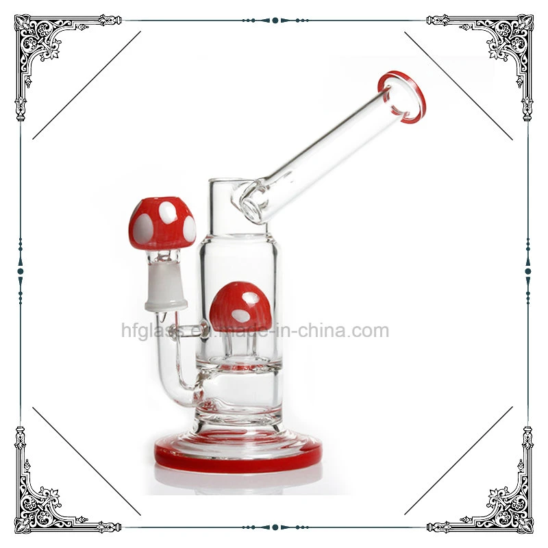 Seta de color rojo del tubo de agua de cristal soplado fumar botella lavagases DAB Rig Oil