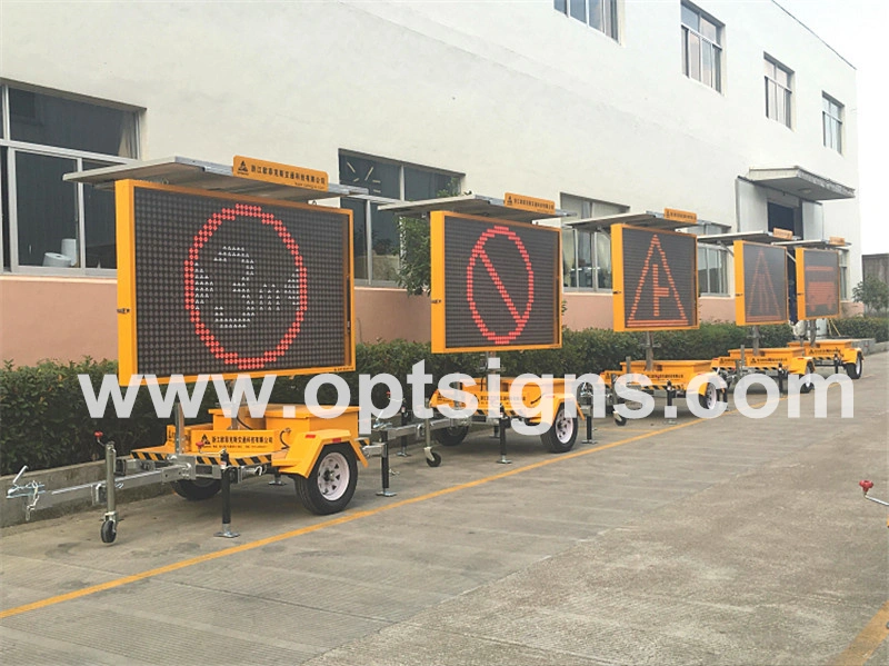 Optraffic LED Electronic Transportable Full-Size Trailer Mounted Vms Sign