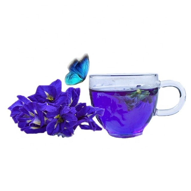 Dried Blue Butterfly Pea Flower Tea Detoxifying Reducing Bloating Healthy Drinking