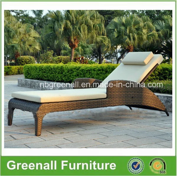 Patio Furniture Rattan Garden Lounge Single Chaise Longe Bed Chair (GN-3661L)