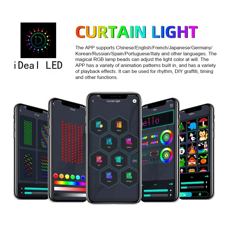 Mobile APP Control WiFi Smart Christmas Tree Lights LED Digital Fairy String Christmas Decoration Outdoor Pixel Festival Light