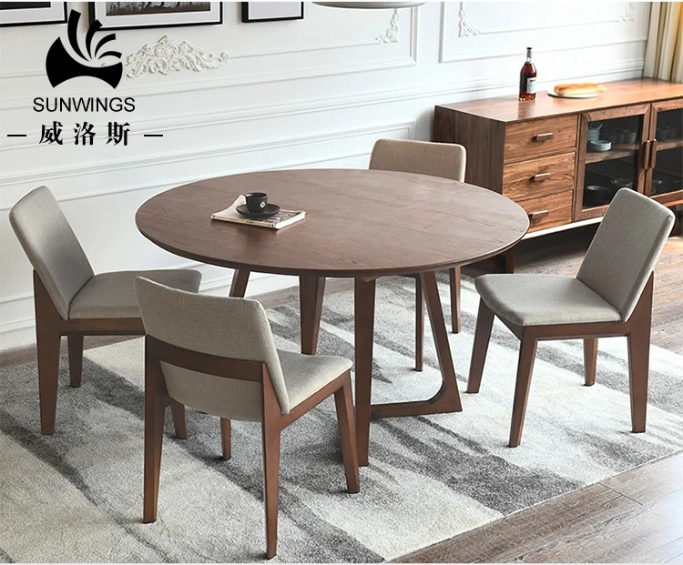 Nordic Wooden Home Furniture Round Dining Table Made in China Guangdong Manufacturer