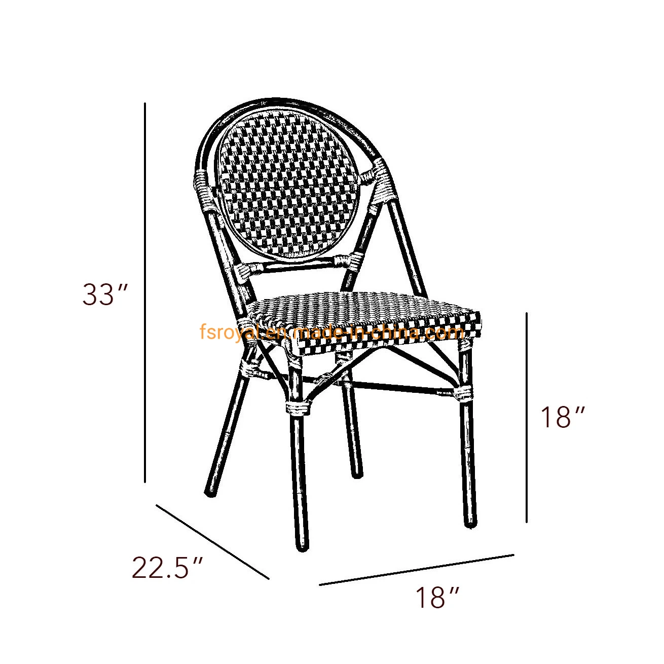 Hot Selling Wholesale/Supplier Home Beach Rattan Outdoor Patio Bistro Garden Dining Chair