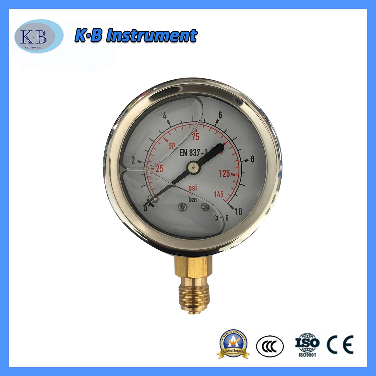 All Stainless Steel Liquid Fillable Marine Pressure Gauge