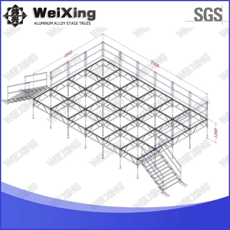 48ftx28FT Portable de vidrio acrílico de la Etapa Etapa Etapa de la armadura de la etapa de aluminio al evento mostrar