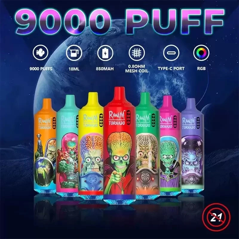 Randm Tornado Puffs 9000 Vape descartáveis CIGS Eletrônico 9K 53 Flavo