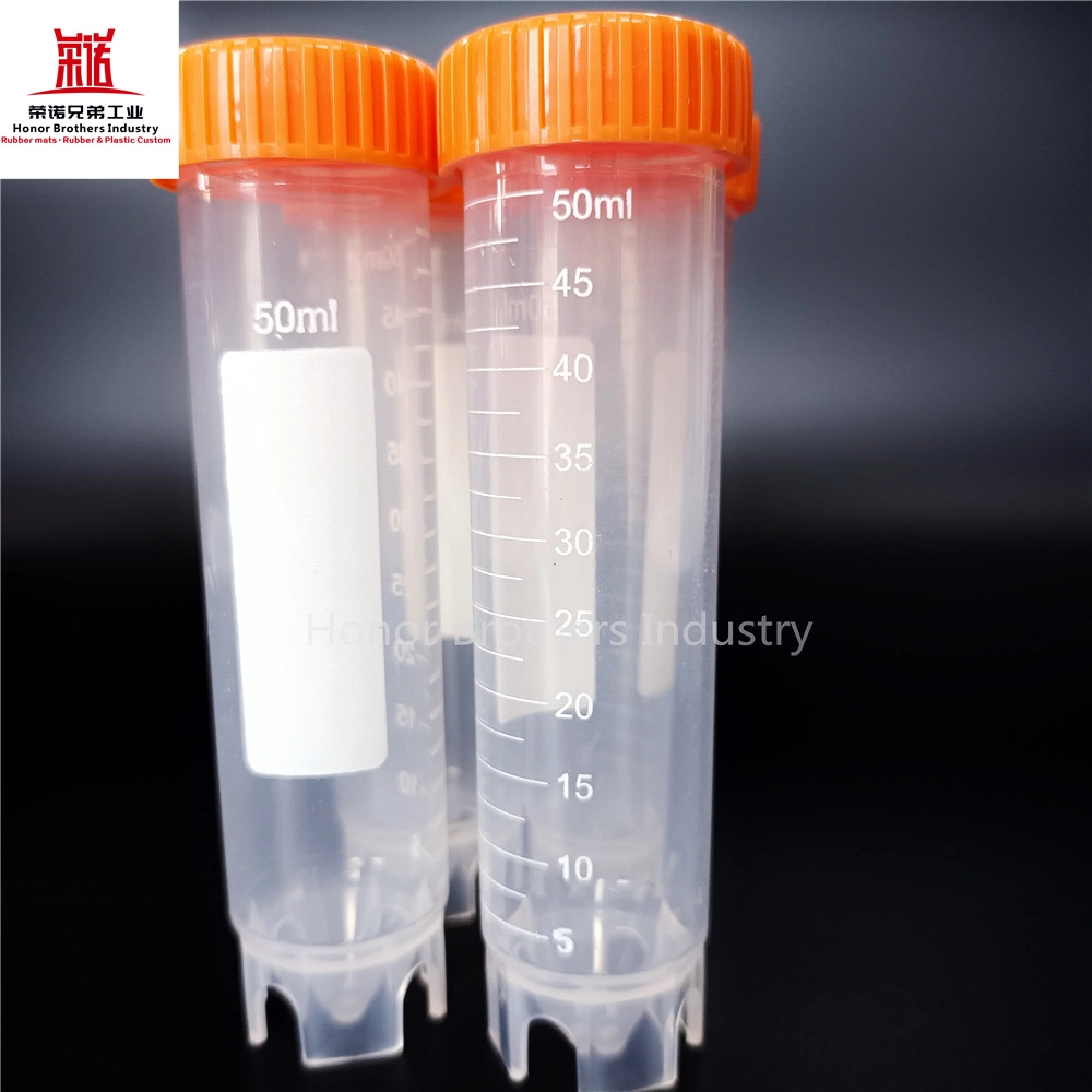 Laboratory Plastic Disposable 50ml PP Reagent Collection Test Tubes with Screw Cap