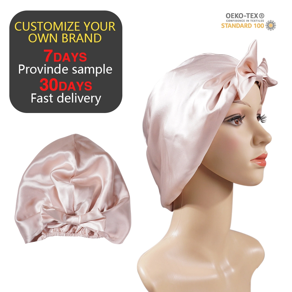 Soft Stretch Silk Cap Pink Bowknot Special Design Hair Ornaments