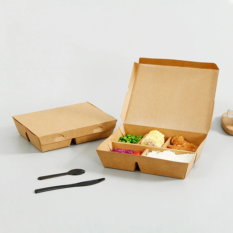 Wholesale/Supplier Disposable Kraft Take Away Fast Food Packaging Lunch Paper Boxes