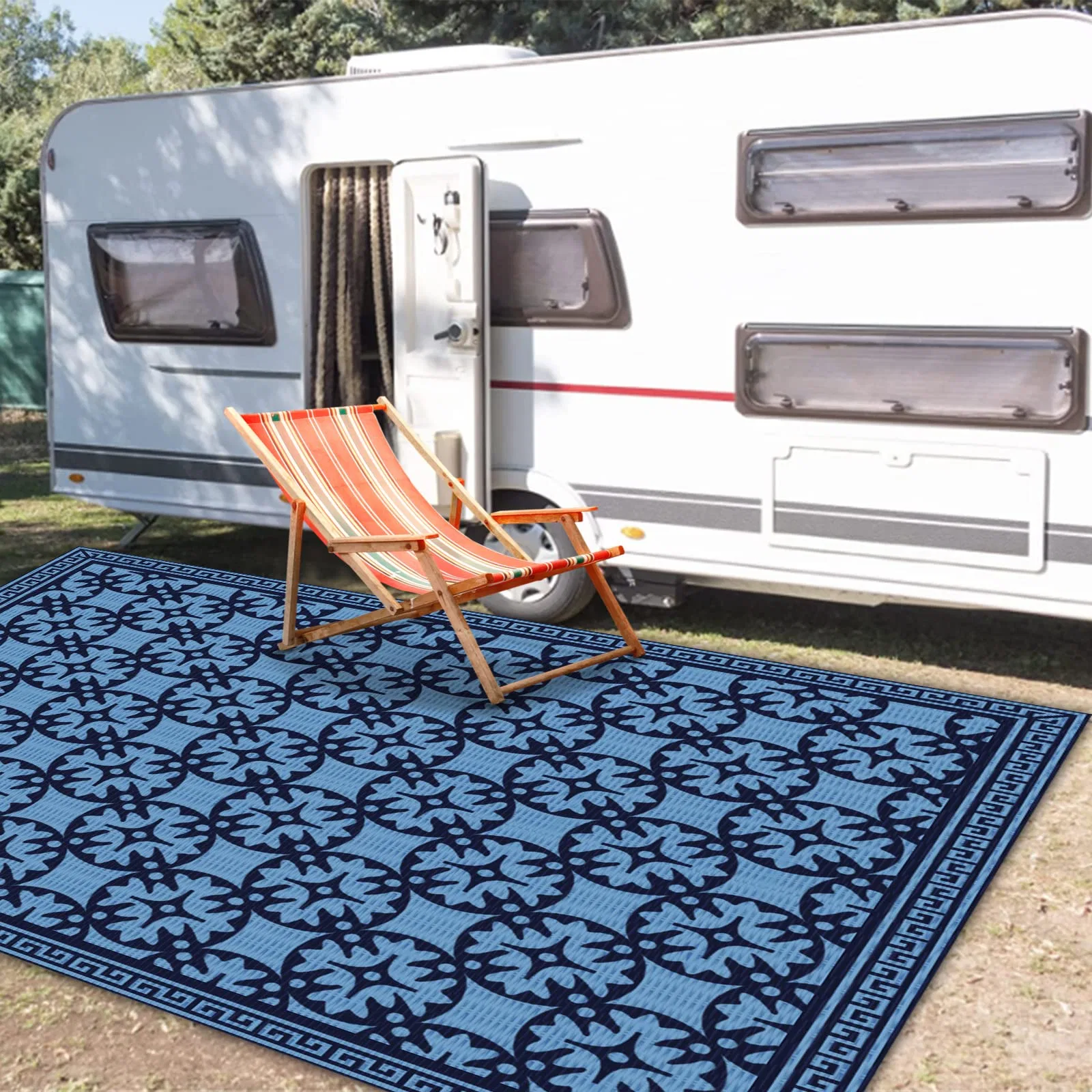 Alfombra RV personalizada 9X12 para exteriores y alfombra de plástico impermeable Para picnic en la playa