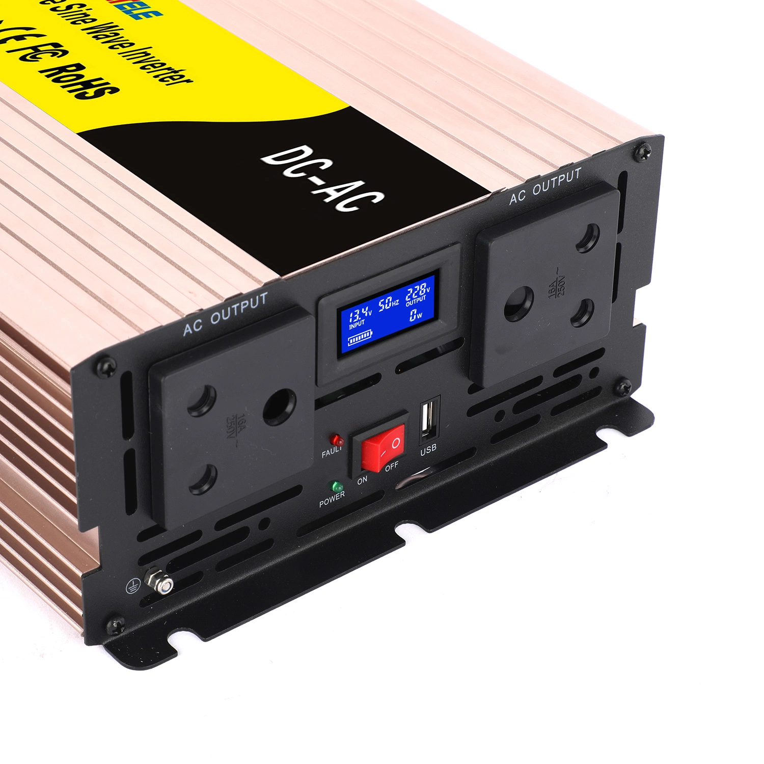 2000W/2kw 2000 Watt 12V/24V/48V DC to AC 110V/120V 220V/230V Pure Sine Wave Solar Power Inverter