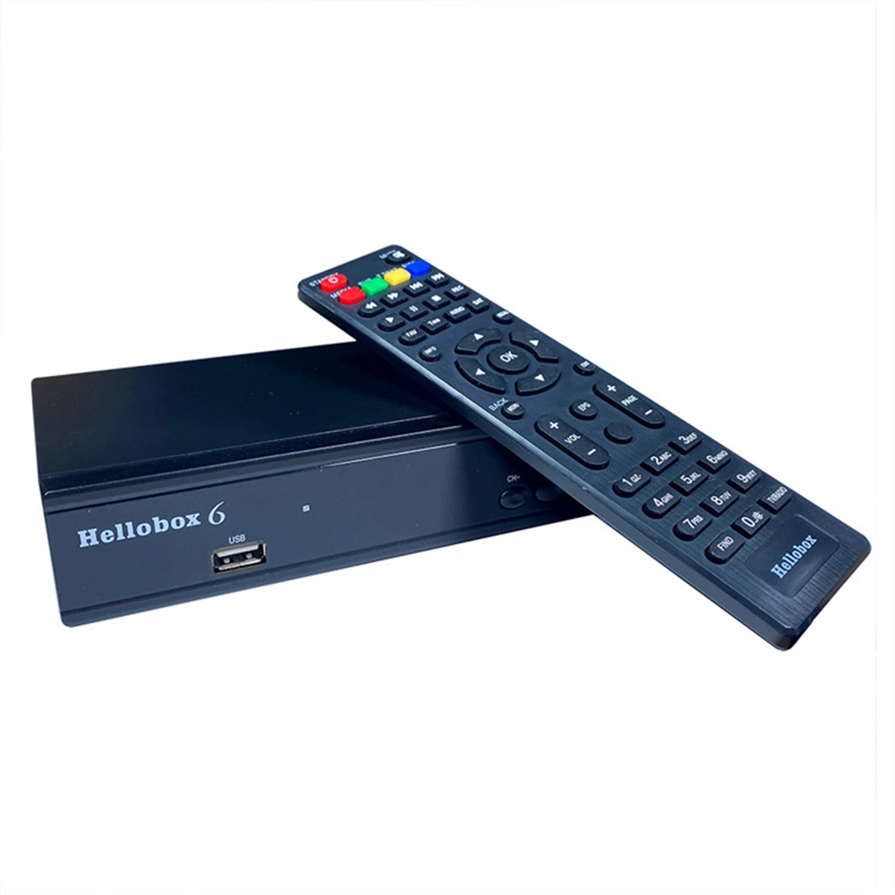 Venda por grosso de fábrica DVB S2/S2X Set Top Box Hellobox 6 H. 265 Hevc 1080p Full HD por satélite gratuita Hellobox receptor6