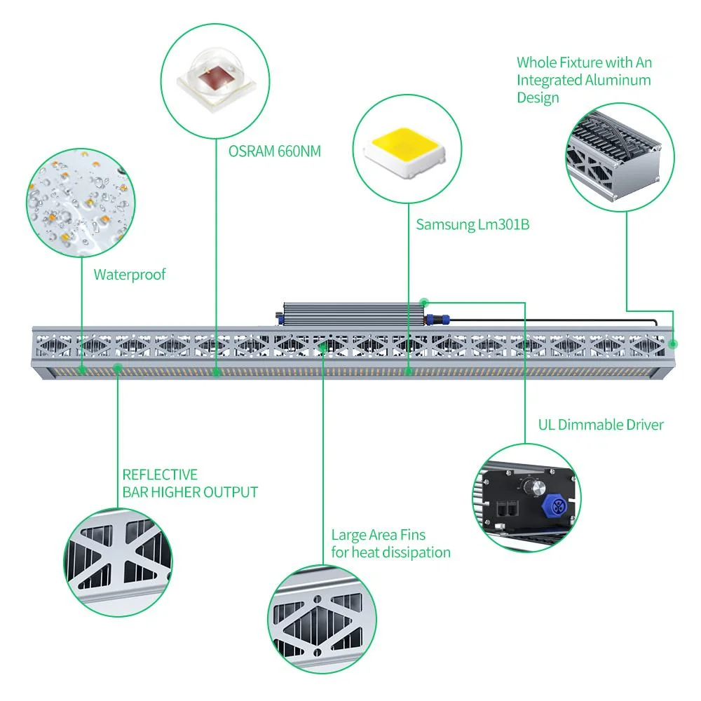 Full Spectrum Samsung Lm301b Custom UV ir 680W Bar LED Crecer Luz plantas Medicinales atenuables luces de crecimiento para plantas de invernadero Creciendo