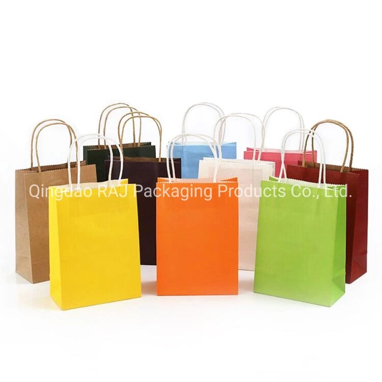 Luxury Fashion Printed Logo Fancy Shopping Gift Kraft Paper Bag with Rope