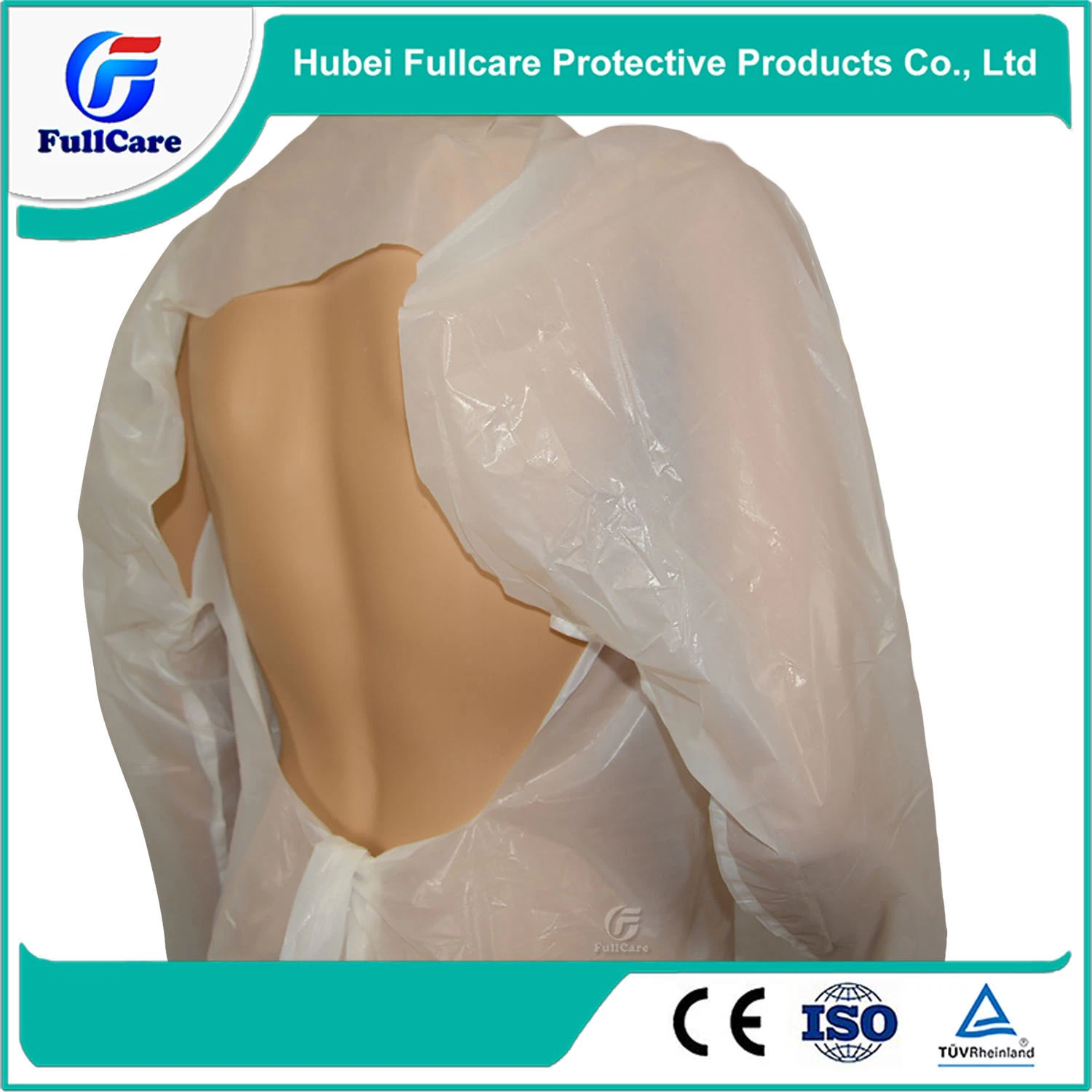 Hospital Medical jetable imperméable imperméable d'isolation de fonctionnement de l'examen de la chirurgie chirurgien CPE chirurgical Blouse avec boucle de pouce