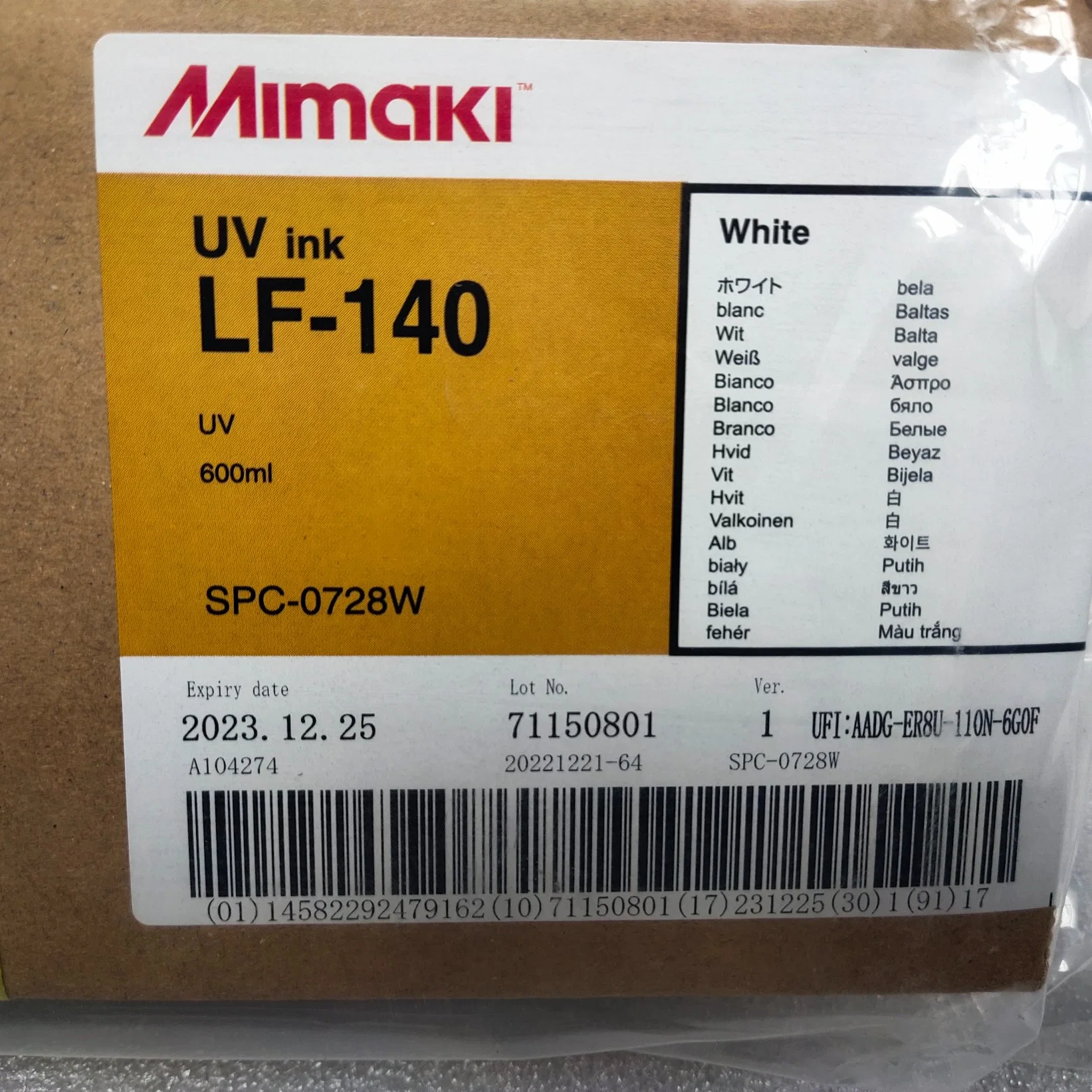 Lf-140 with Chip Originali Mimaki UV Ink for Ujf-342fx Ujf-3042hg Ujf-6042 600ml