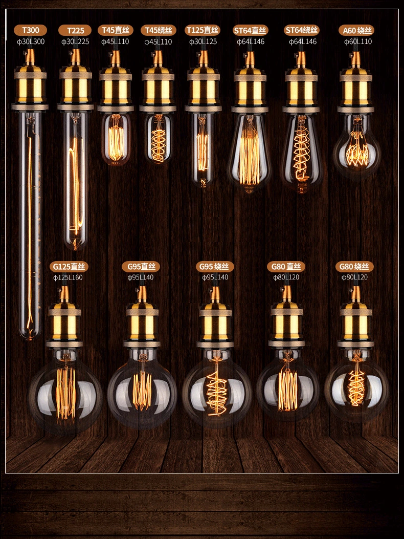 ضوء LED 4 واط Candle Filent البُصيلات St64 A60 E27edison Decorarcy Antique الإضاءة