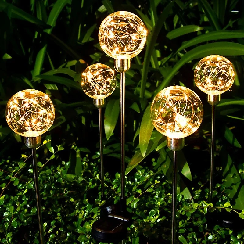 Hot Sale Outdoor Holiday Lighting Landscape Decor Solar Garden Lights LED Spot Light Bulb Reed Luminous Copper Wire Lamps