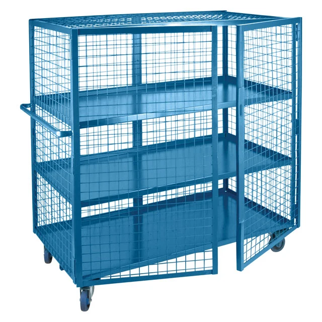 Stackable Roll Cage Trolley Metal Customized Wire Mesh Trolley