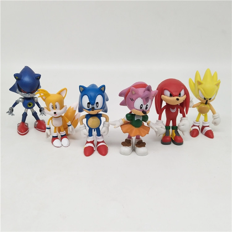 Custom Cheap 6cm Sonic die Hedgehog-Serie Anime Movie Star Figur Spielzeug Für Kinder