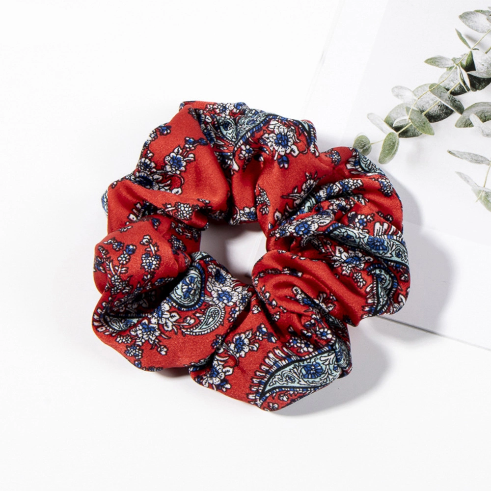 Chiffon Hair Rope Cashew Flower Print Fashion Hair Band Hair Accessories