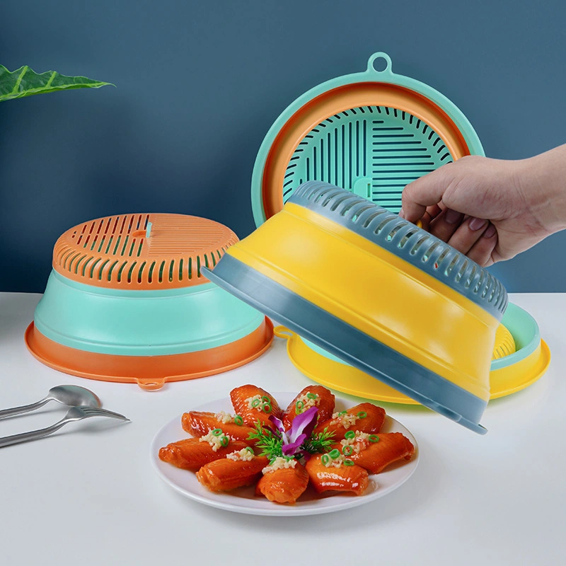 Dehydrator Washing Colander Vegetables Fruits Basket Drains Folding Table Top Food Cover Bl21086