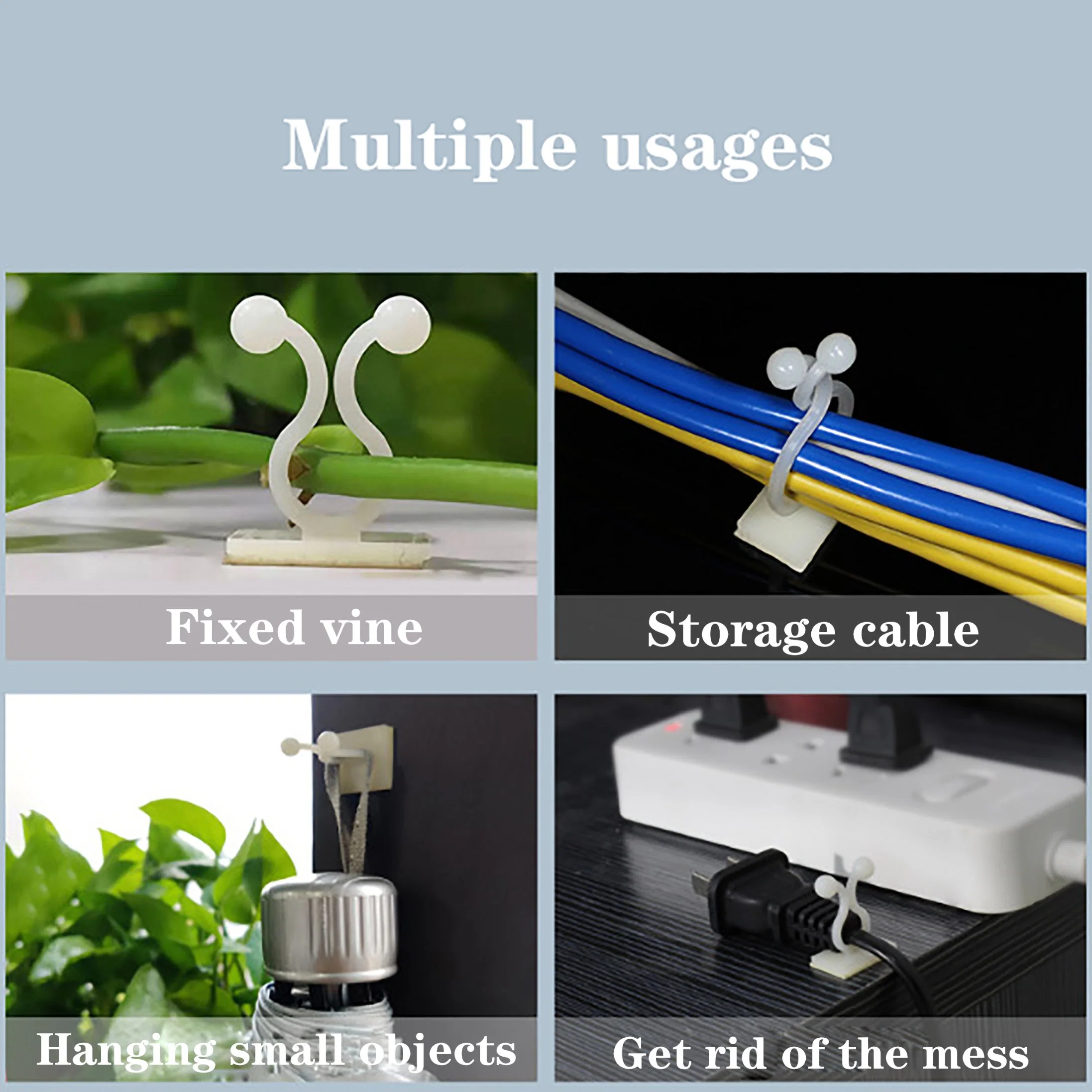 Invisible Wall Rattan Clamp Plant Climbing Wall Self-Adhesive Buckle Hook Vine Hanging Fixator Plant Stent Sup Fixed Clip