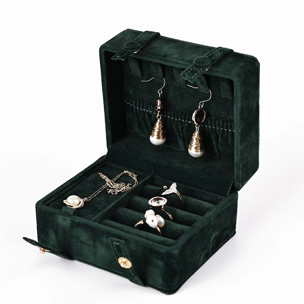 Multifunction Velvet Jewelry Storage Box Portable Ring Earring Necklace Case