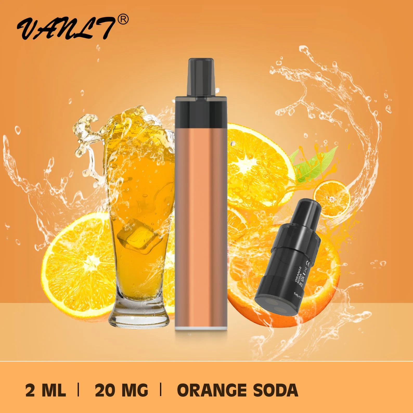 Vanlt Crystal Mesh Coil 600 Puffs Disposable/Chargeable Vape Pod Device Mint Flavored