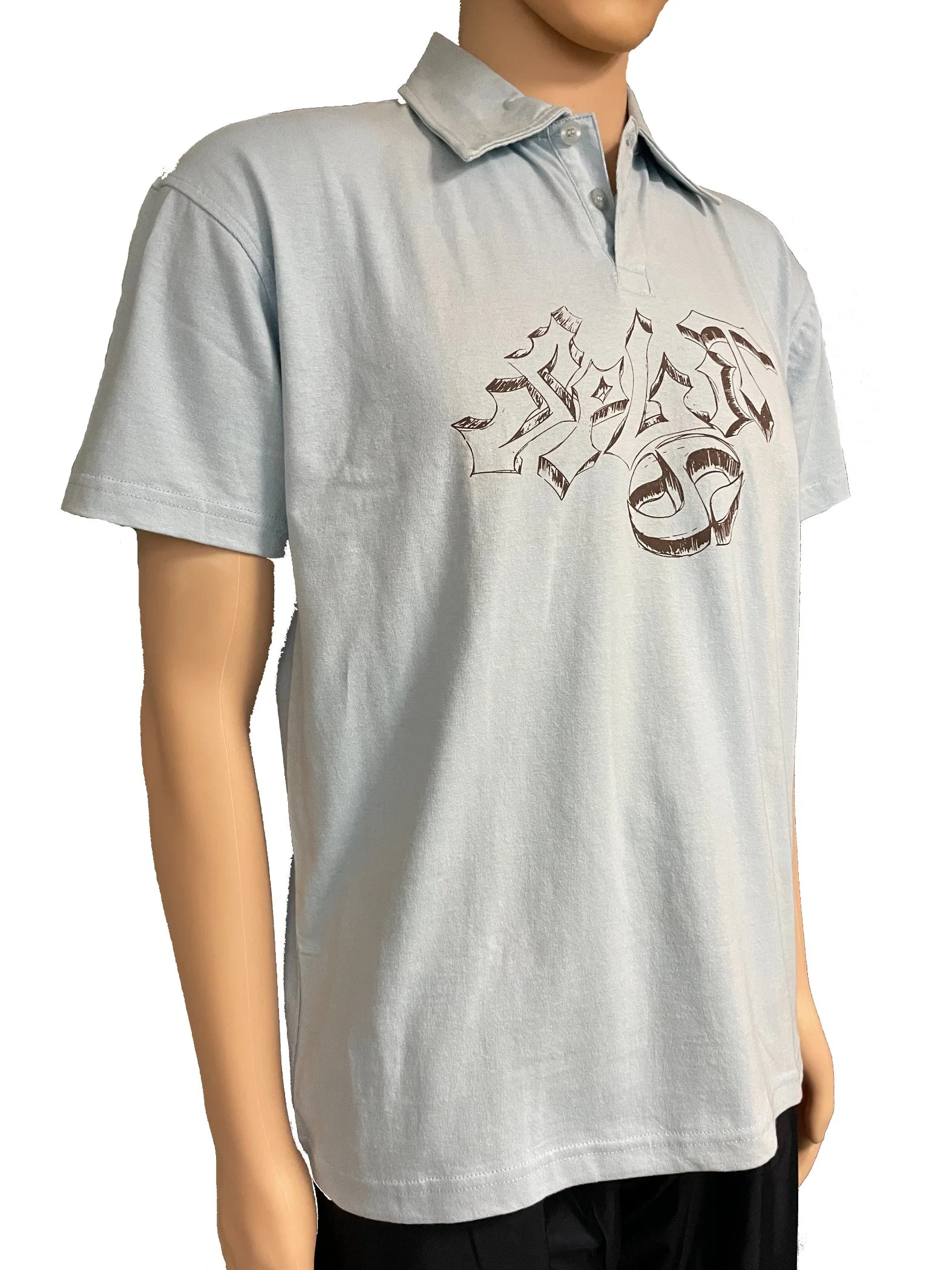 Jersey simple hommes Polo Shirt en bleu