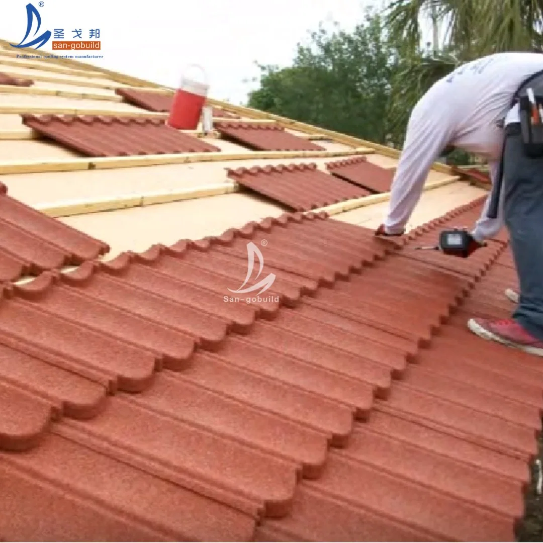 China Roofing precios Metal Roofing Super diseños Stone Coated Metal Techo de azulejos en Kerala