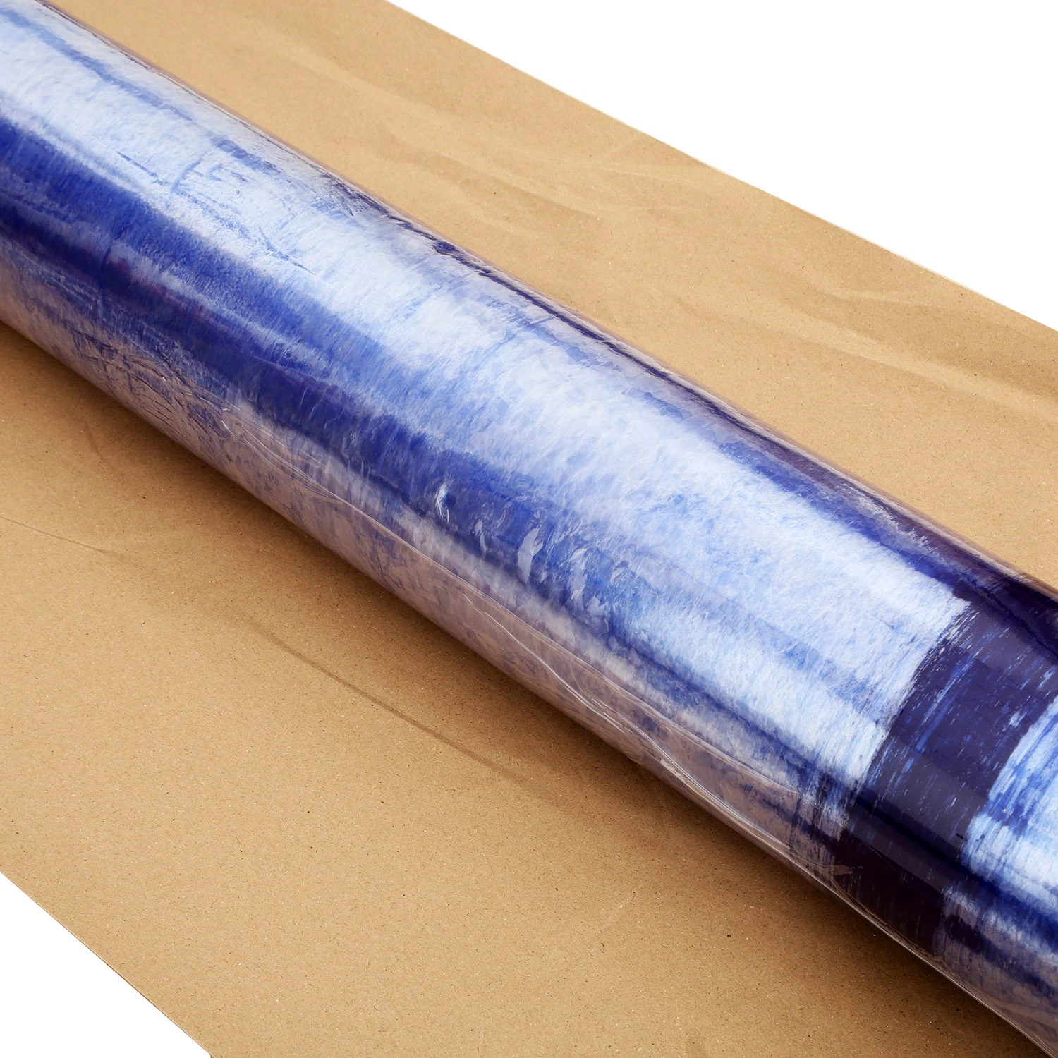 Feuille d'emballage extensible en PVC bleu pour emballer matelas, canapé et chaise.