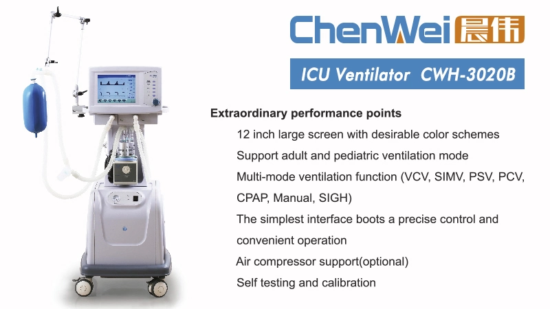 CE Marked High quality/High cost performance Ventilator Breathing Machine Cwh-3020b