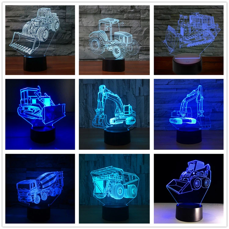 Christmas Baby Kids Illusion Multicolor Change 3D Visual LED Night Light for Bedroom Household