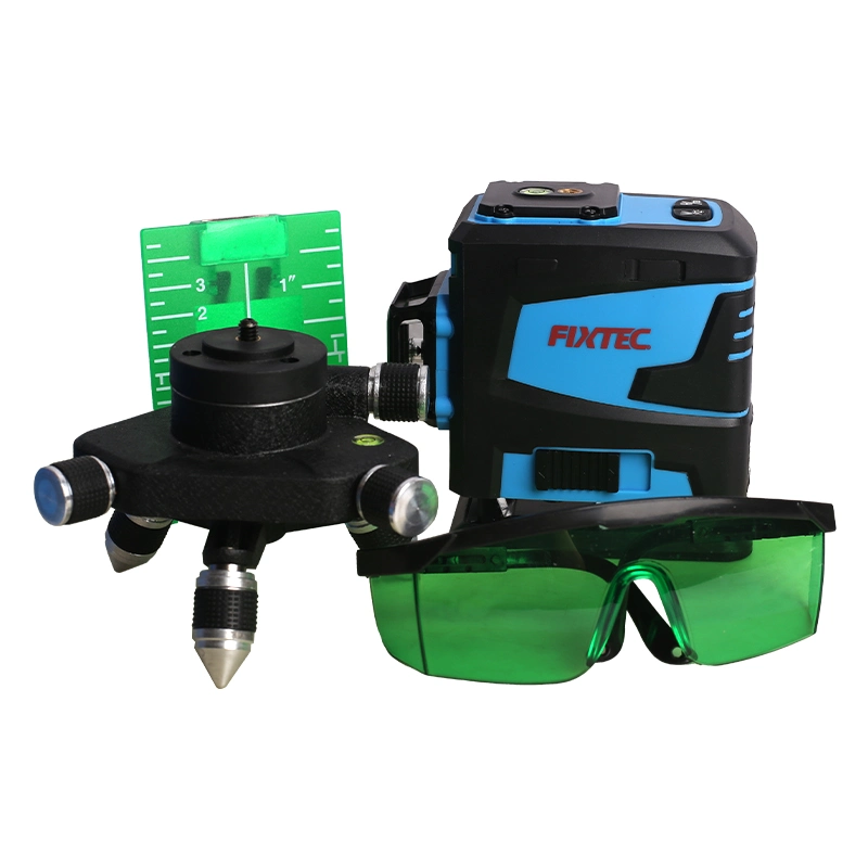 Fixtec Green Beam Laser Level Horizontal Vertical with Horizontal and Vertical Lines Rechargeable Lithium Battery