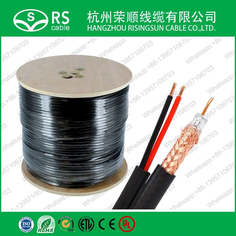 Preço de fábrica Qualidade Alta 18AWG RG59+2c cabo Siamês cabo da câmera Cabo Premade Cabo de Alimentação Cabo CCTV para vigilância