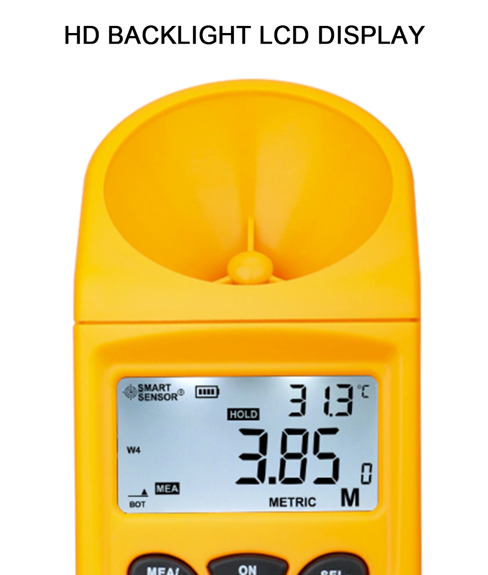 Medidor de altura por cabo ultra-sónico 6 cabos medição LCD Display Range (altura 3-23m, plano 3-15m) Smart Sensor Ar600e