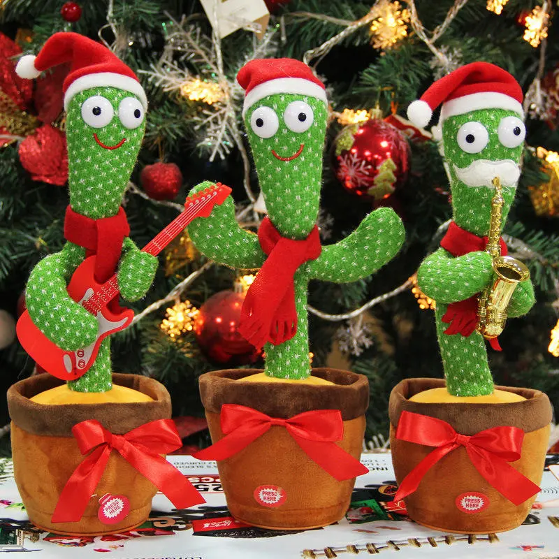LED Dancing Talking Cactus Plush Toys Stuffed Electric Dancing Cactus