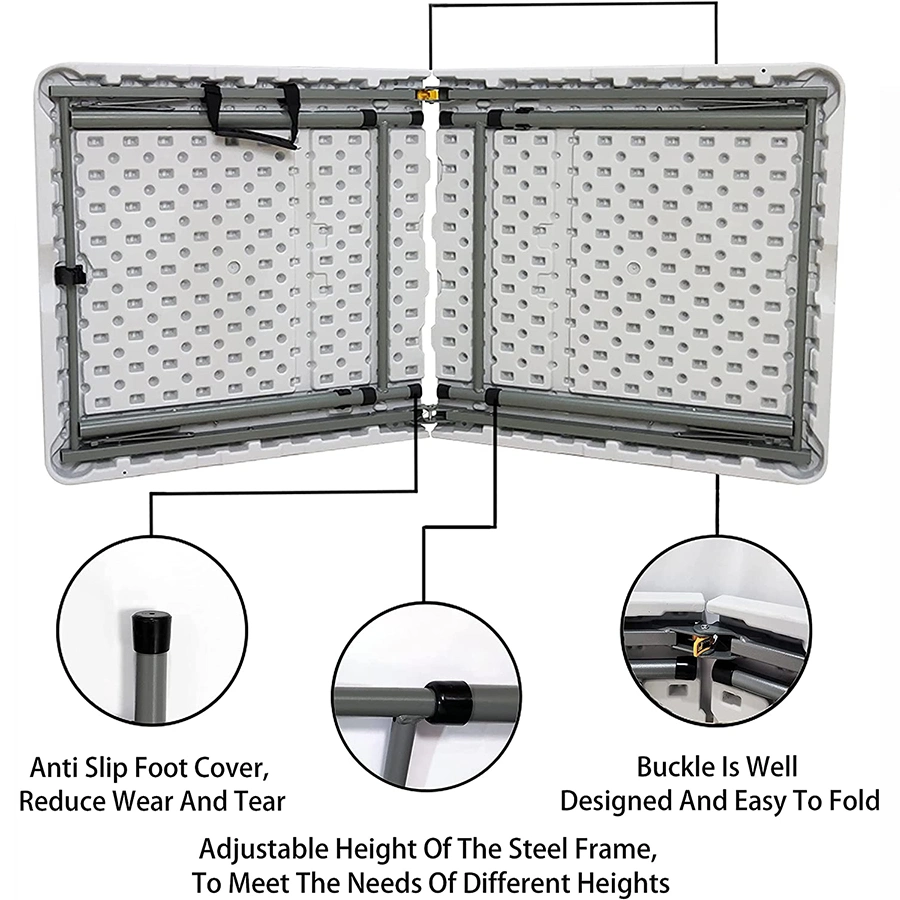 Wholesale/Supplier Quality Outdoor Picnic Dining 4FT Plastic Rectangular Adjustable Height Folding