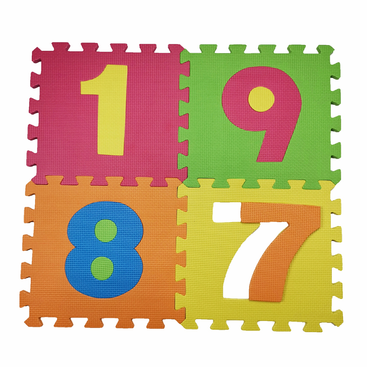Antideslizamiento no tóxico Venta en caliente fácil de limpiar EVA Letras de espuma números Puzzle Mat para niños