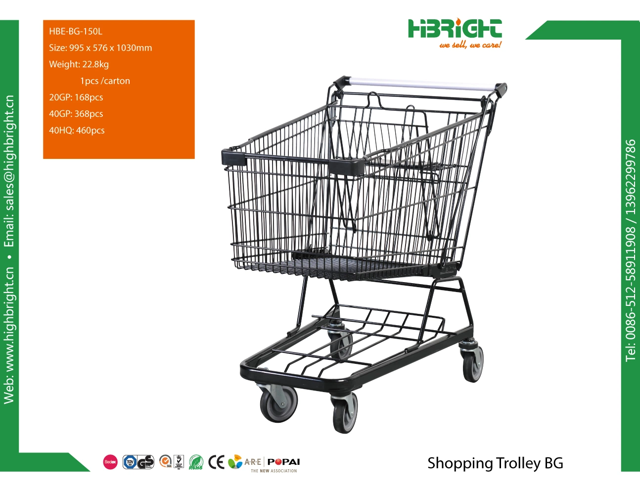 Small Volum Supermarket Shopping Cart