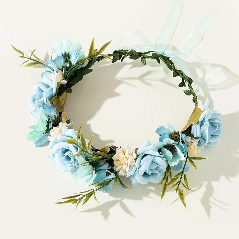 Wreath Headband Floral Crown Garland Headpiece Wedding Festival Party Handmade Flower