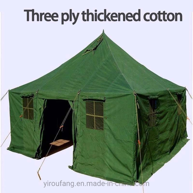 China Cotton Relief Tents Prevent Mosquito Invasion Anti-UV Easy to Install 24 Person Tents Outdoor Waterproof Camouflage Tent Wind and Rain Tents