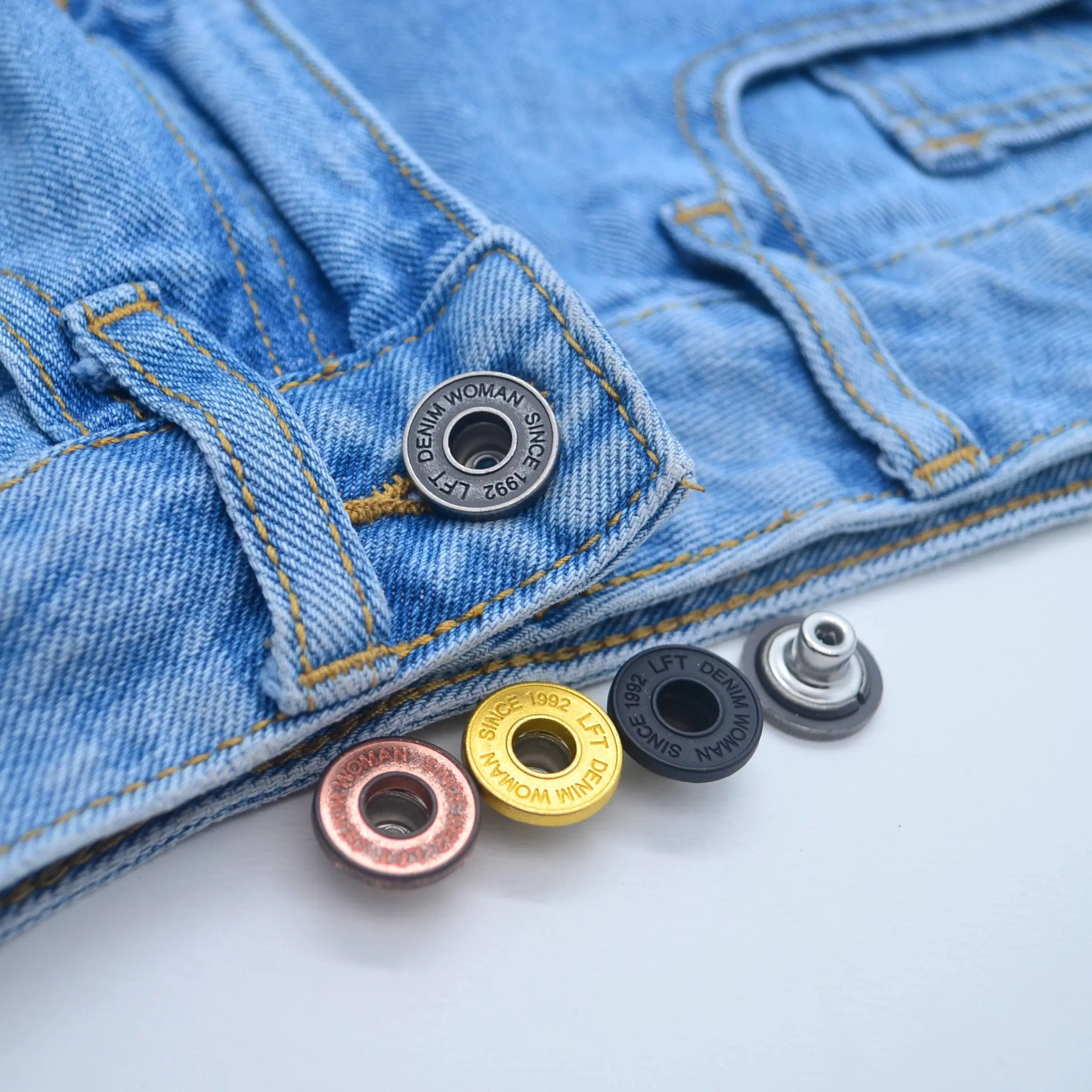 Metal Custom Logo Denim No Sew Instant Button Jeans Set Replacement Adjustable Pin Perfect Fit Instant Buttons for Jeans