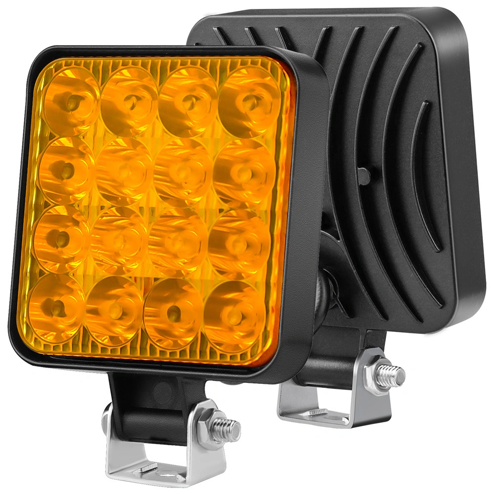 LED Work Light 12V Mini Plastic Square 48W Driving Auxiliary Lights Modified Headlights