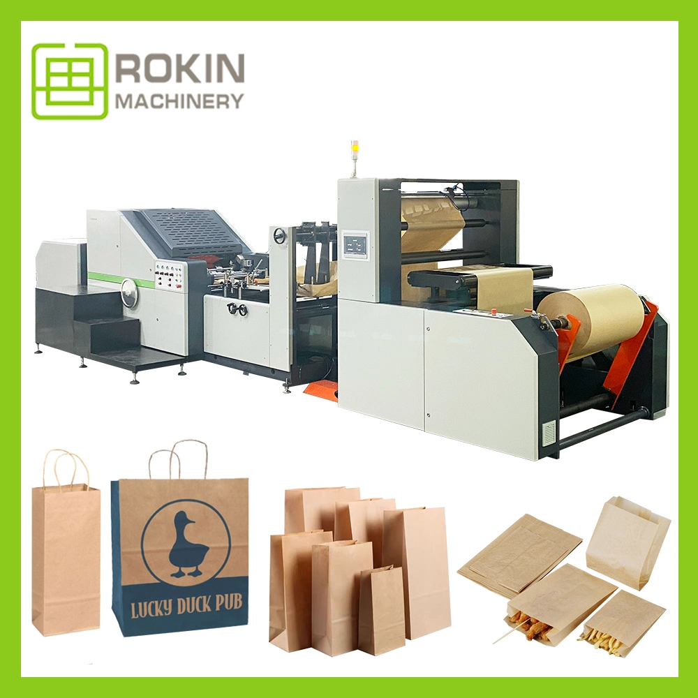 Rokin totalmente automático alimentación de hojas de papel bolsa de hacer máquina