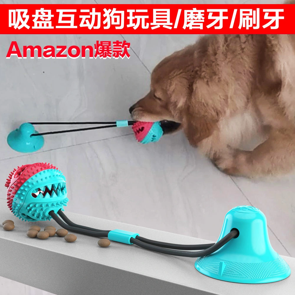 Ventosa de perro perro de juguete con el molar Leaker para ventilar Bite-Resistant pelota perro Toy