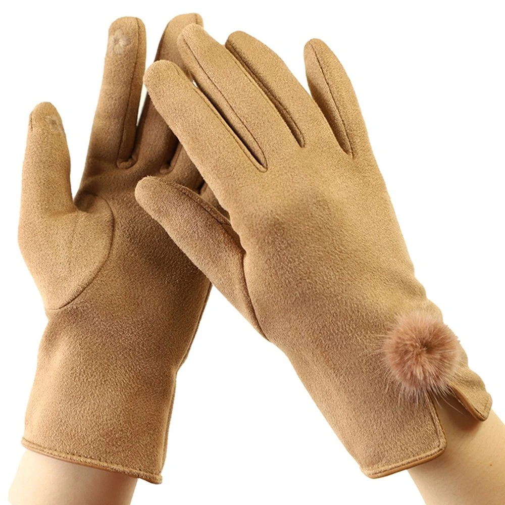 Custom Bike Gloves for Winter Lady Waterproof Gloves Material of Warm Fleece Nylon Gloves